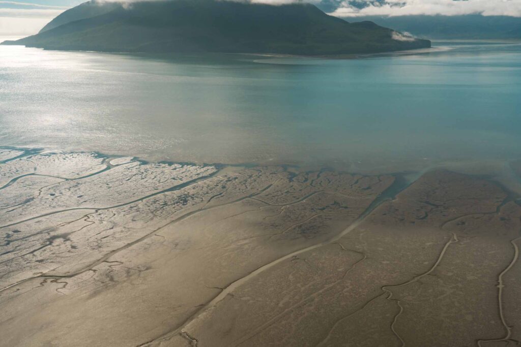 Tidal flats in Cook Inlet